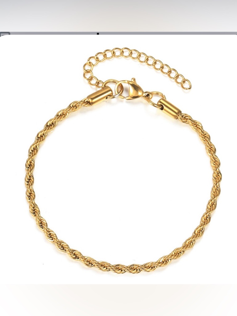 Gold Rope Chain Bracelet - Women's Jewelry